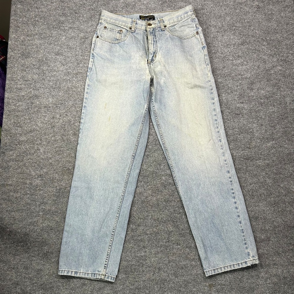 Vintage Anchor Blue Original Jeans Men's Denim Mid Rise Straight Fit - 32X32